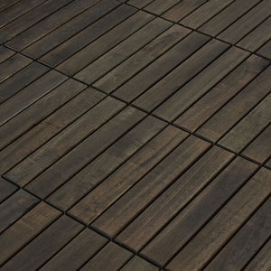 Acacia Hardwood Interlocking Deck Tiles, Striped Pattern