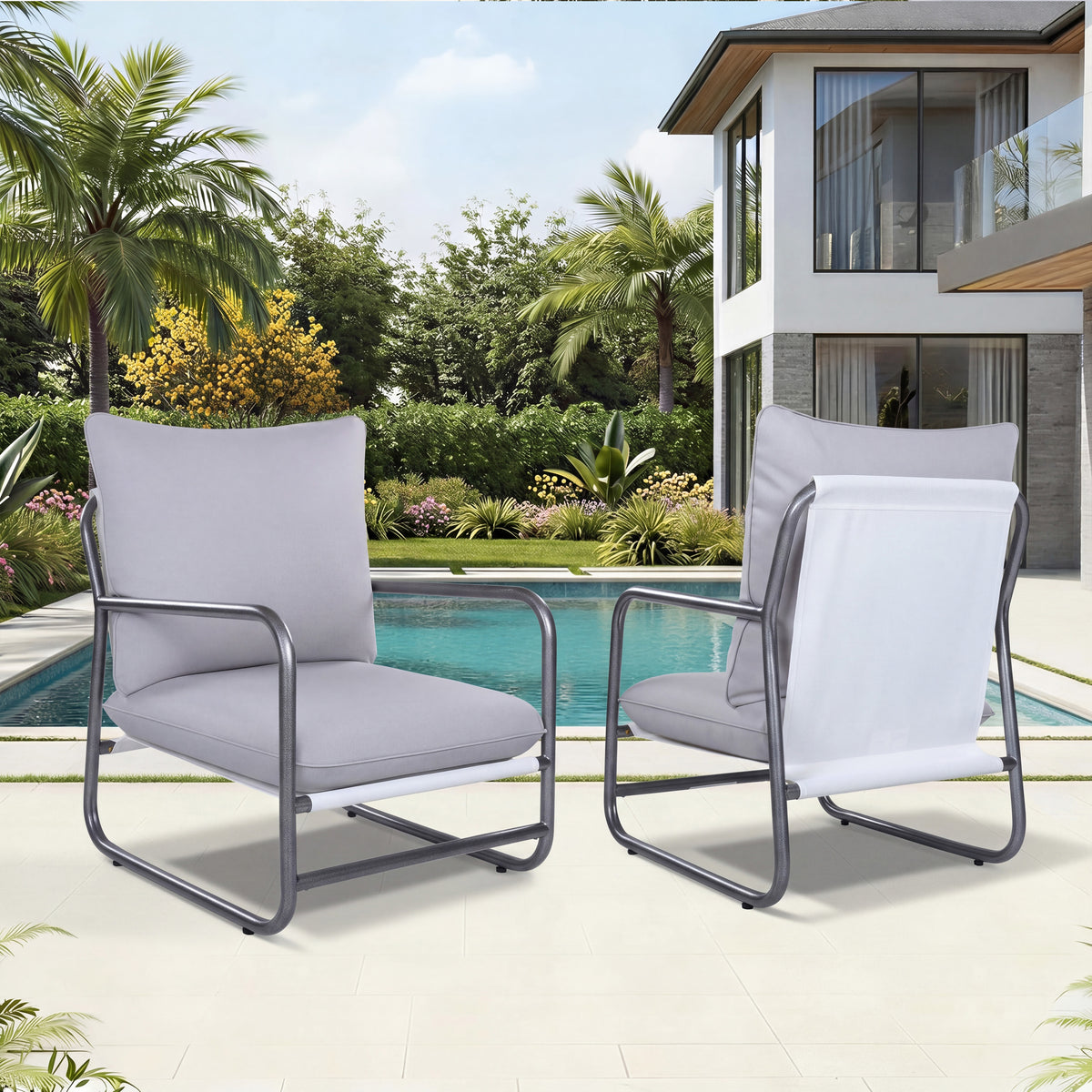 Outdoor Aluminum Frame Patio Armchair