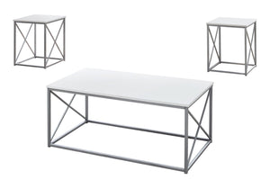 Table Set, Coffee, End, Side, Accent, Living Room, Contemporary, Modern (Set of 3) - White - Best Buy Furniture