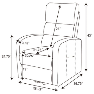 Royston - Upholstered Power Lift Recliner With Remote Comfort - Black