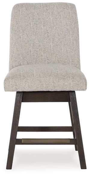 Burkhaus - Upholstered Swivel Barstool (Set of 2) - Beige / Dark Brown - Best Buy Furniture