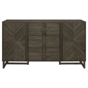Glenmoor - 3 Drawer Server With 2 Cabinets - Dark Gray