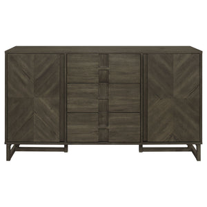 Glenmoor - 3 Drawer Server With 2 Cabinets - Dark Gray