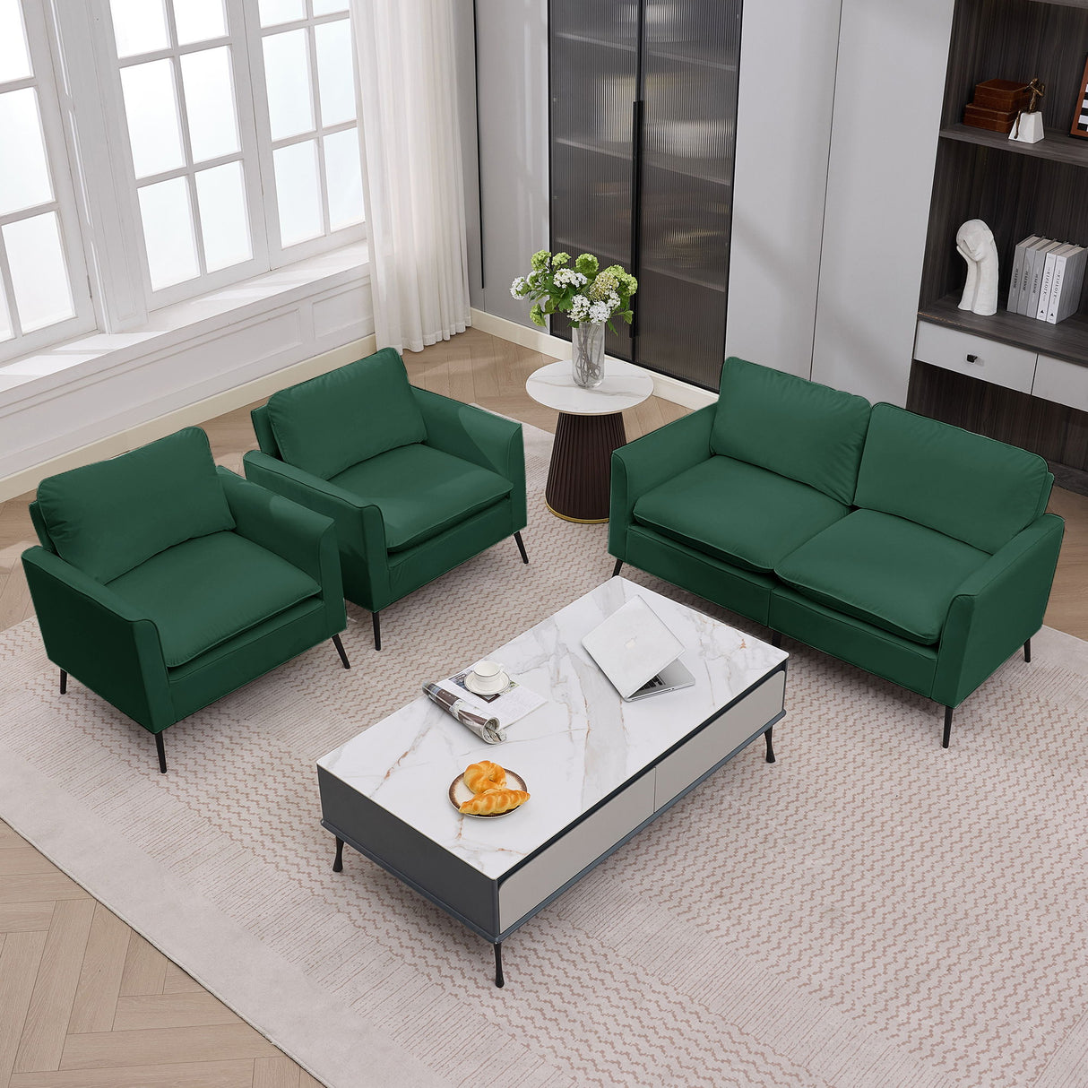 Upholstered Loveseat, For Living Room