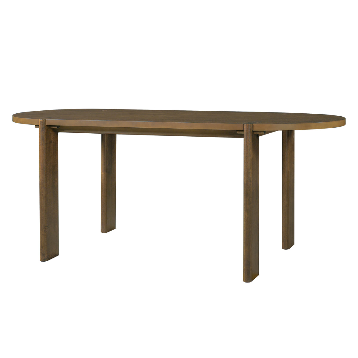 7-Piece Dining Table Set, 71" Oval Rubber Wood Dining Table
