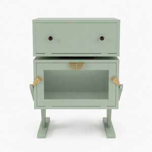 Robot LED Nightstand With 360° Rotating Drawer