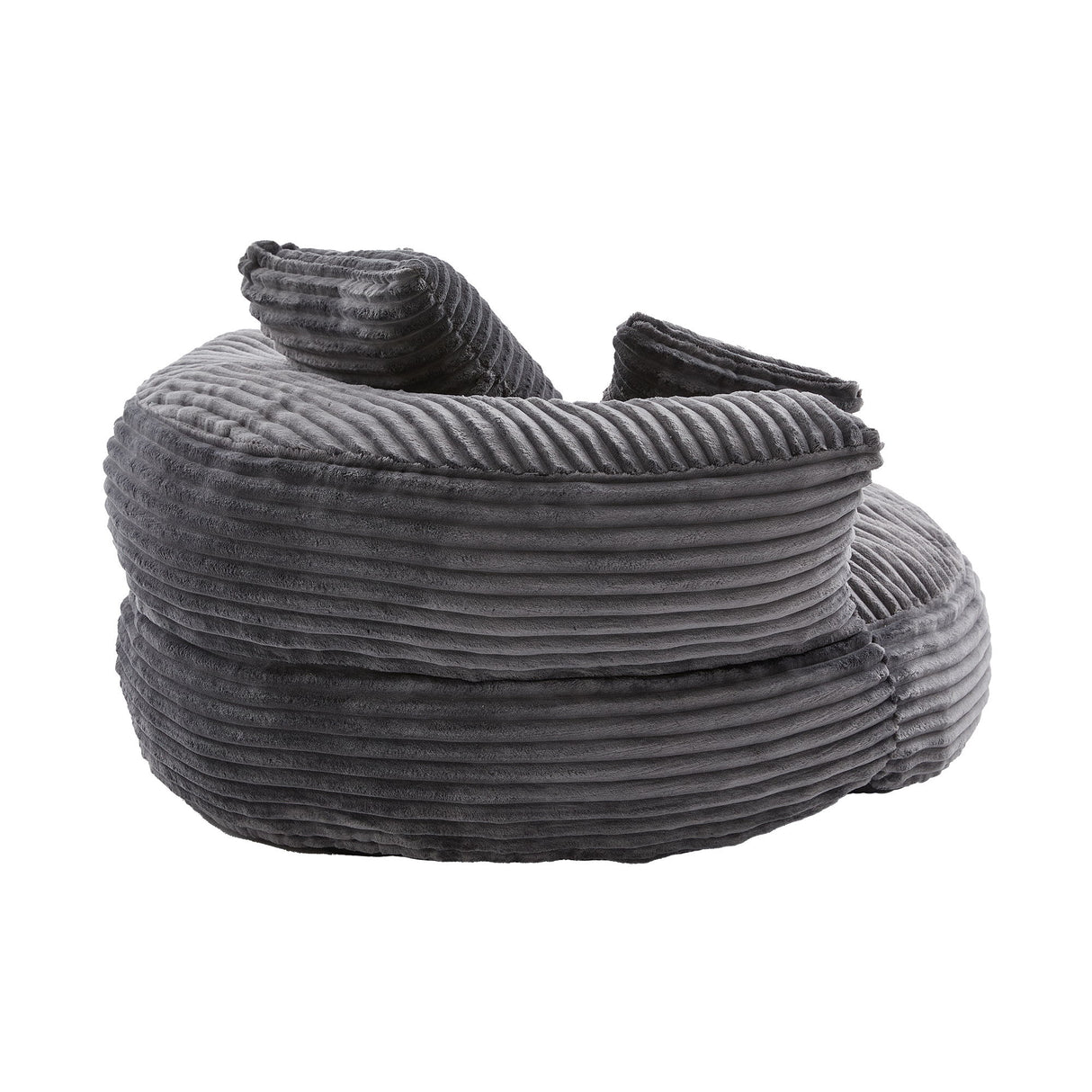 Oversized Bean Bag Chair With 3 Pillows & Armrest - Dark Gray