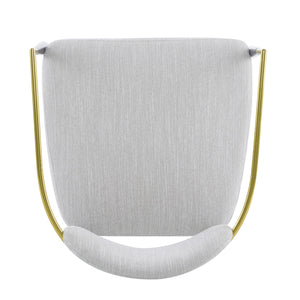 Mid Century Modern Upholstered Accent Armchair With Tapered Legs - Beige / Black / Gold