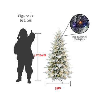 Premium 8FT Flocked Artificial Christmas Tree
