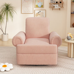 Manual Swivel Recliner Rocker Chair With Adjustable Backrest