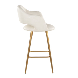 Margarite - Contemporary Fixed Height Counter Stool With Footrest (Set of 2) With Square