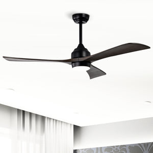 52" Solid Wood Blades Ceiling Fan with Lights Remote Control, Quiet DC Motor