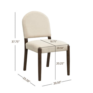 Dining Chairs with Back Mid Century Fabric Upholstered Armless - Set of 2