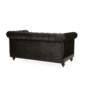 Chesterfield Loveseat Sofa, 2 Person Rolled Arm Upholstered Couch