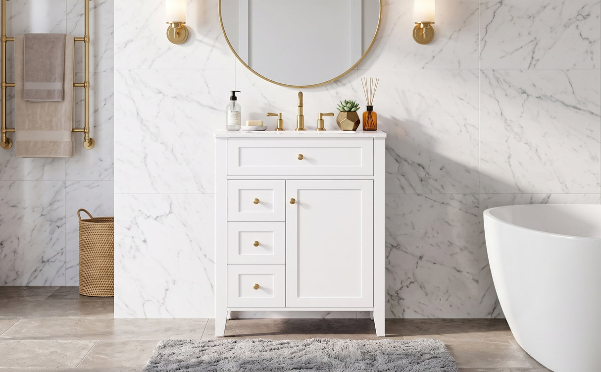 24" Modern Bathroom Vanity with Ceramic Sink