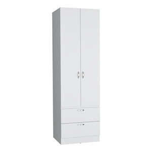 Armoire Organiser, Two Shelves, Rod, Double Door Cabinet Armoire