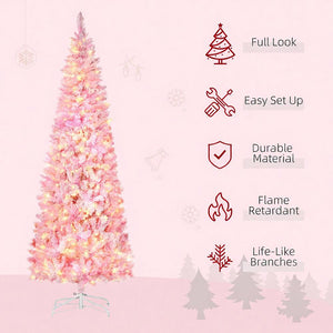 Snow Flocked Pencil Shape Artificial Christmas Tree