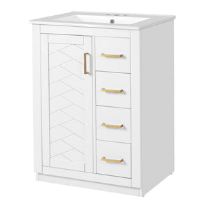 Modern Bathroom Vanity With 1 Door And 3 Drawers
