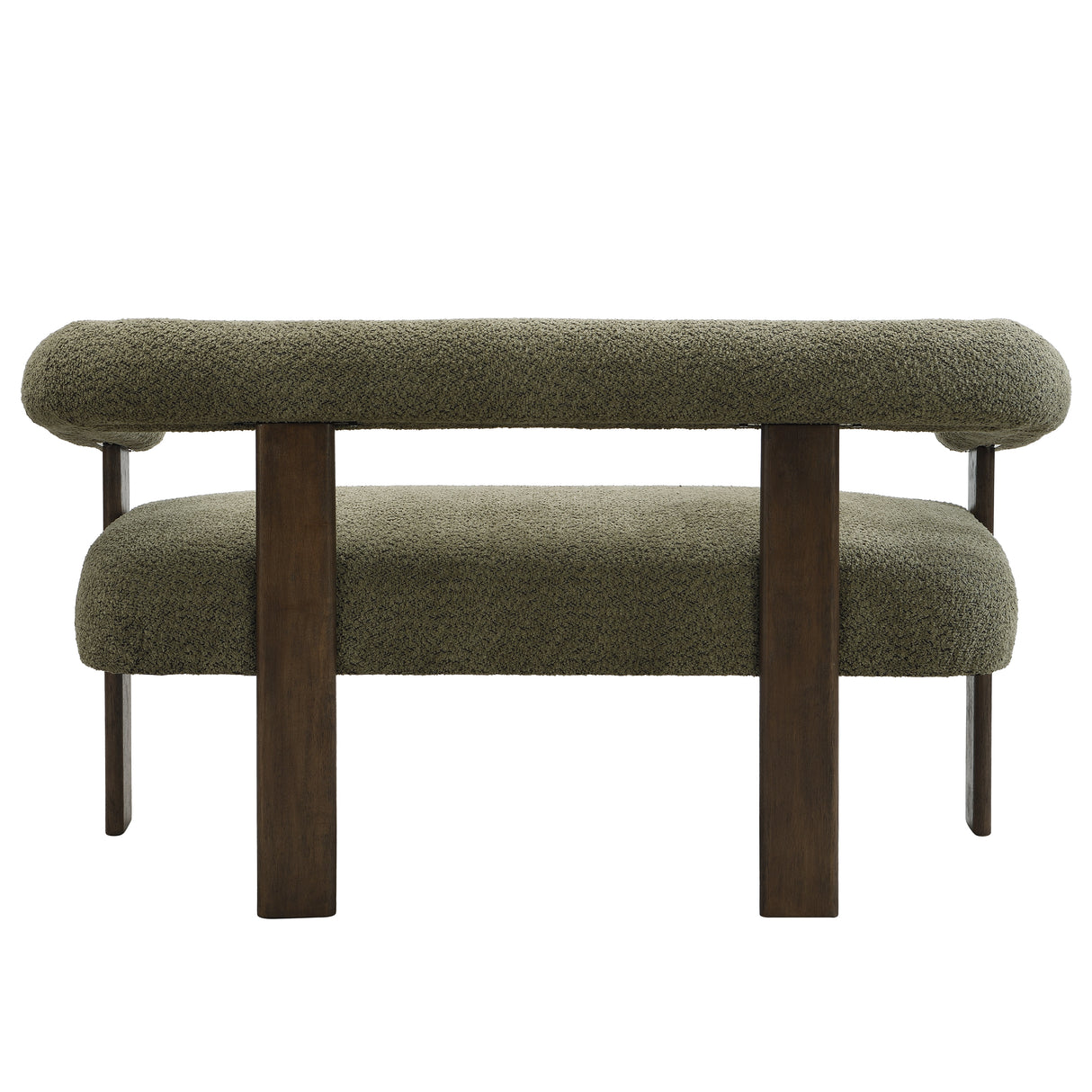 Round Armrest Loveseat (Green + Brown)