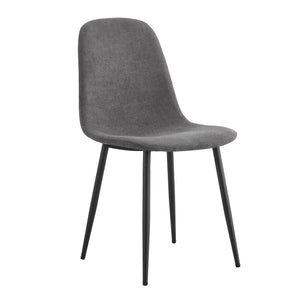 Modern Medieval Style Cushioned Side Chairs Set With Metal Legs For Kitchens