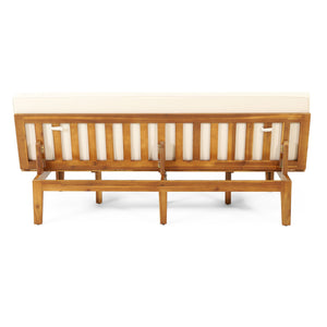 Outdoor Elegance Daybed With Convertible Design Cushion Frame - Beige