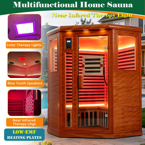 Two Persons Far Infrared Corner Sauna Room - Low EMF