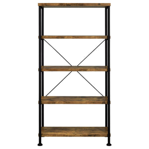 Avon - 2 Piece Computer Desk And Bookcase With 3 Drawers - Rustic Brown