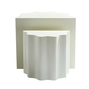 2PCS Set Side Table - Wavy Edges Design