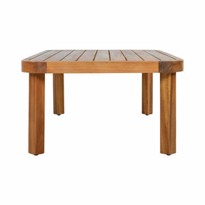 Outdoor Ottoman Table in Acacia Wood with Wicker Accents