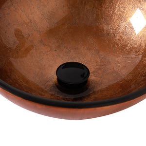 Artistic Tempered Glass Vessel Sink With Pop Up Drain