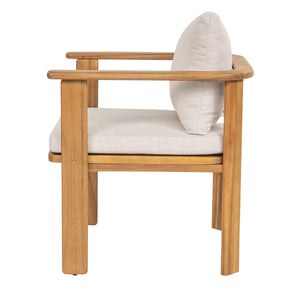 Kaja Outdoor Acacia Wood Dining Chair, Teak Finish Frame