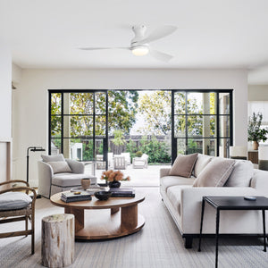 52" Low Profile Ceiling Fan with Lights, Quiet Reversible DC Motor, Dimmable LED