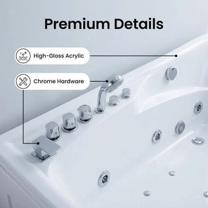 67 in. x 34 in. Acrylic Whirlpool Bathtub with Center Drain