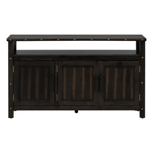 U_Styled 55.1'' Pine Wood Buffet Cabinet with 3-Door Storage