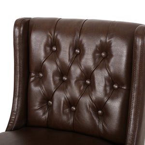 30.5 Inch Seat Height Bar Stool with PU Upholstery and Metal Footrest