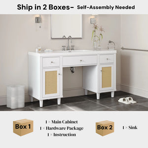 Bathroom Vanity With Sink, Spacious Storage Cabinet