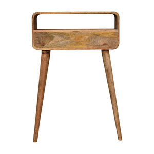 Solid Wood Mini Curved Oak-ish Console Table