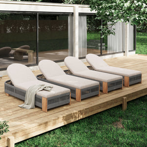 Outdoor Chaise Lounge Chair with Adjustable Backrest and Cushion
