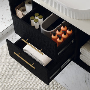 Modern 39.4-In Wall-Mounted Bathroom Vanity with Oval Ceramic Sink
