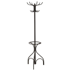 12 Hook Coat Rack With Umbrella Holder - Black