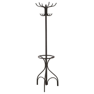 12 Hook Coat Rack With Umbrella Holder - Black