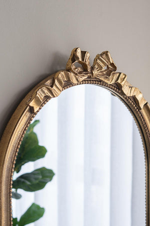 23.5x1.5x37.3" Arched Wall Mirror with Ornate Gold Finish