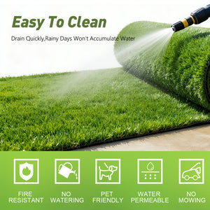 Realistic Deluxe Artificial Grass Synthetic Thick Lawn Turf Carpet