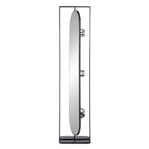 Full Length Standing Mirror, 360° Swivel Floor Mirror For Bedroom - Black