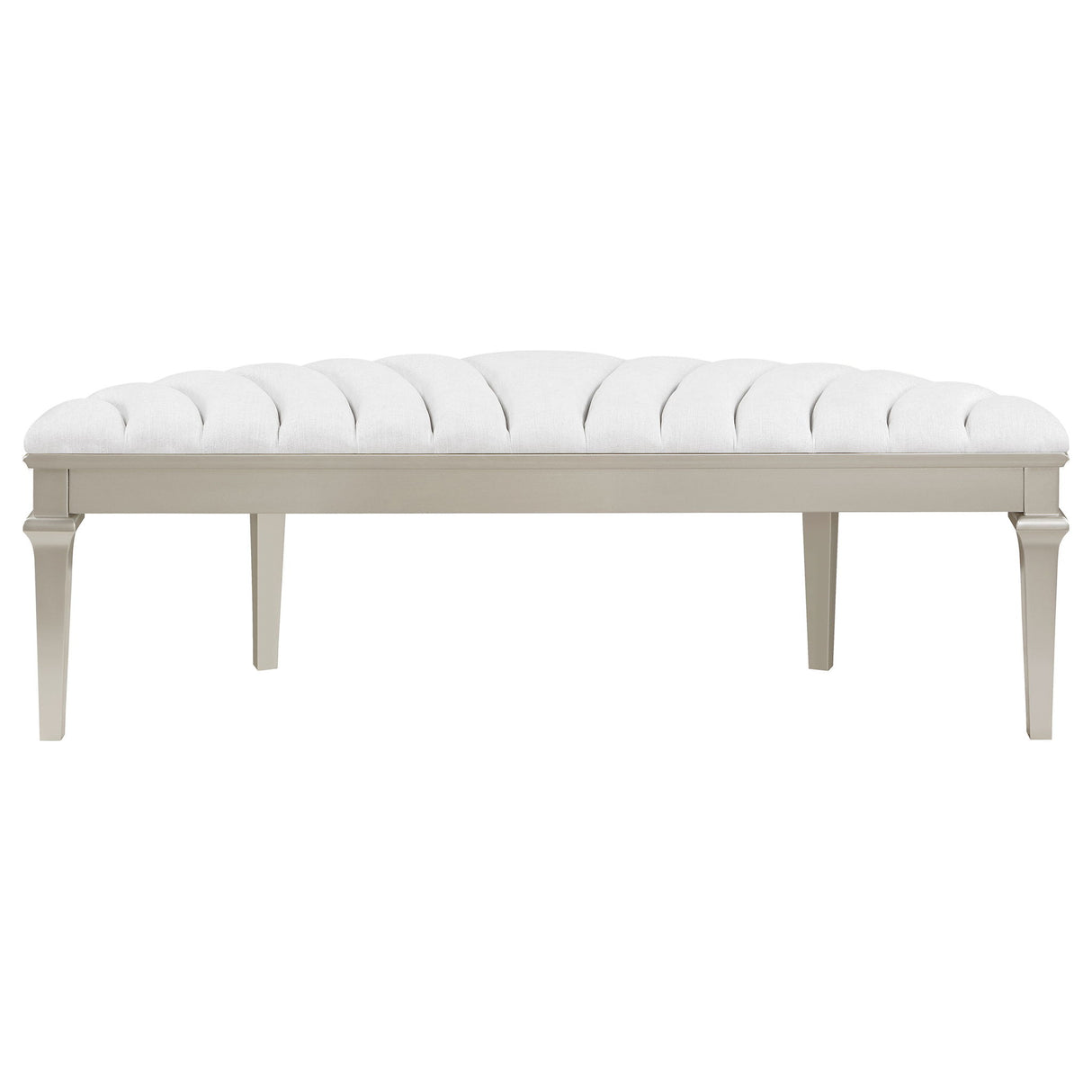 Colwood - Upholstered Curved With Channel Tufting And Slender Tapered Legs - Silver Gray