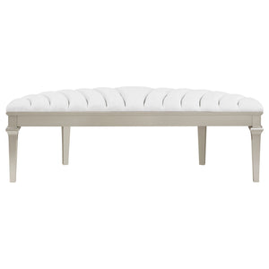 Colwood - Upholstered Curved With Channel Tufting And Slender Tapered Legs - Silver Gray