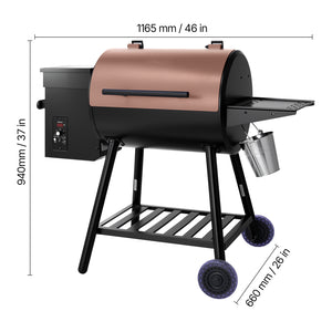 Wood Pellet Grill Smoker Outdoor Electric BBQ Grills 456 Sq.in Cook Area