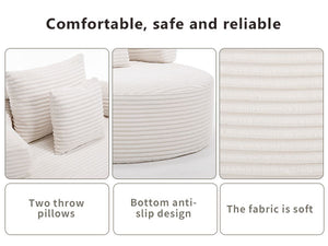 Round Sofa Bed with Memory Foam Sectional Couches for Living Room
