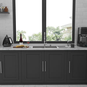 Modern Farmhouse Double Bowl Drop In Sink With 50 / 50 Split Design Stainless Steel - Brushed Nickel