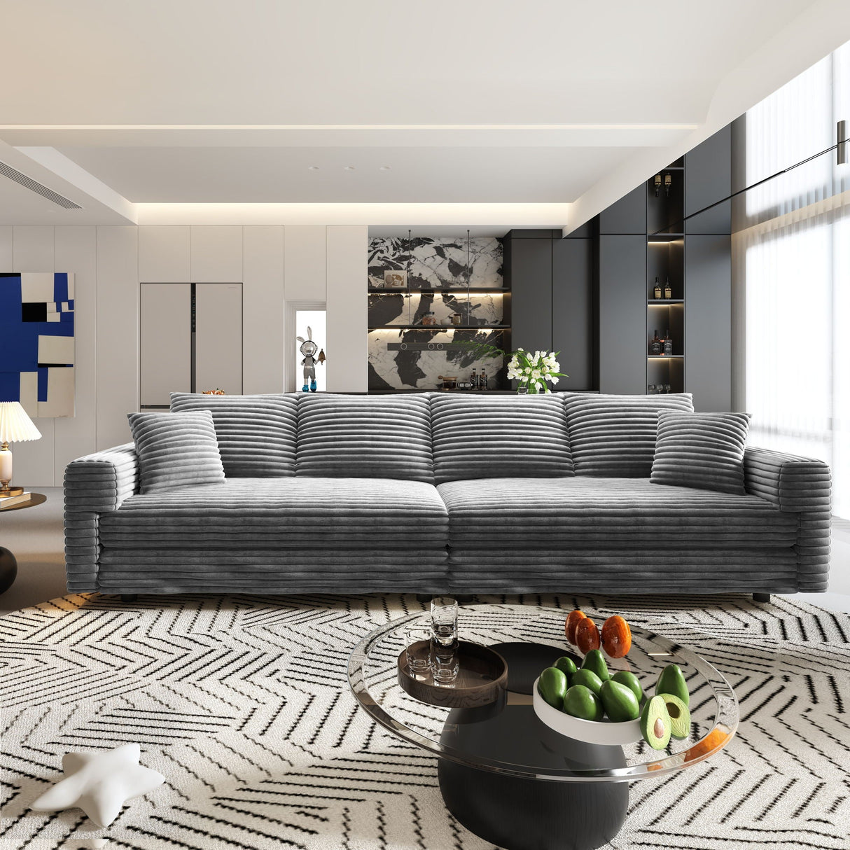 4 Seat Sofa, Deep Seat Couches With Soft Pillows